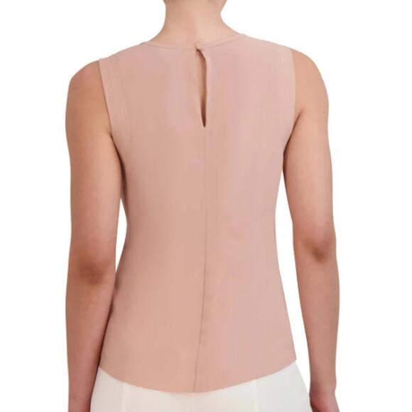 NEW BCBGMAXAZRIA Pink Sleeveless Chiffon Ruffle Blouse Top Size XS - Picture 2 of 8